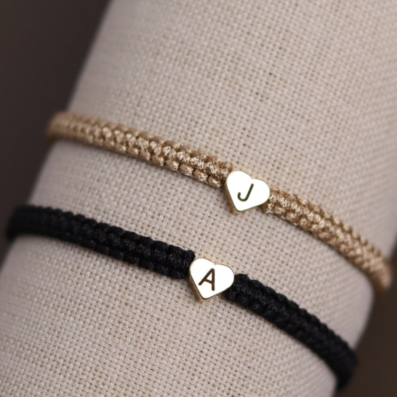 Set of 2 Custom Engraved Initial Bracelets for Couples and Friendships Matching Bracelets for Him Her Gift Boyfriend Anniversary Bestie image 8