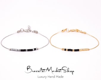 Bracelets Code Morse personnalisés | Bracelets à message secret | Ensemble de bracelets pour amitiés et couples | Cadeau pour meilleur ami BF GF BFF Bestie