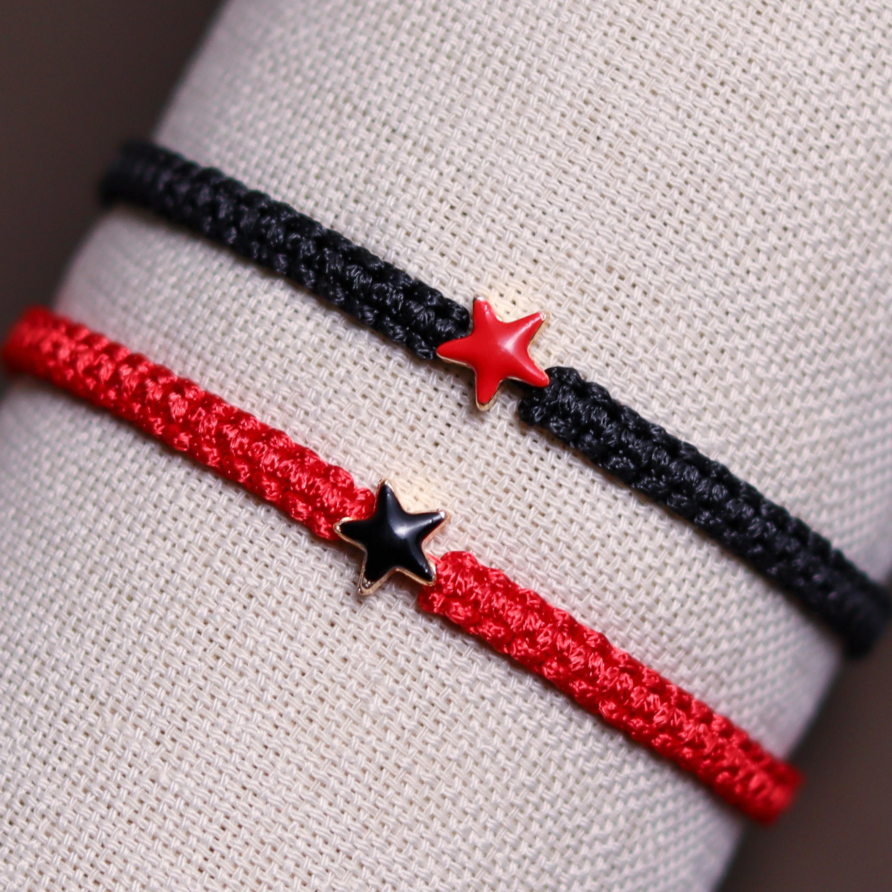 Set of 2 Matching Star Bracelets for Couples and Friendships
