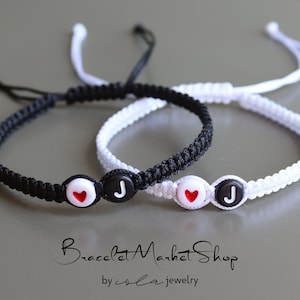 Set of 2 Custom Initial Couple Bracelets Personalized - Etsy