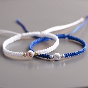 Set of 2 Custom Initial Bracelets for Couples | Personalized Matching Bracelets for Best Friends | Gift for Boyfriend Anniversary Birthday