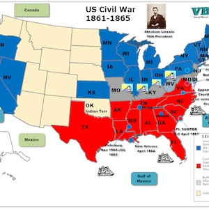 Civil War Study Guide und KARTE (Englisch & Spanisch)