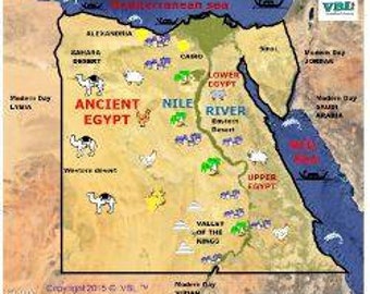 Ancient Egypt Study Guide and Map of Ancient Egypt (English and Spanish)