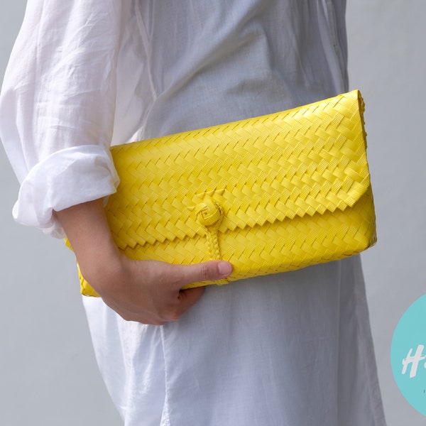 100% Handwoven Shoulder Bag (Lemon Yellow) | Party Bag | Fashionable Handbag| Ooze Your Style