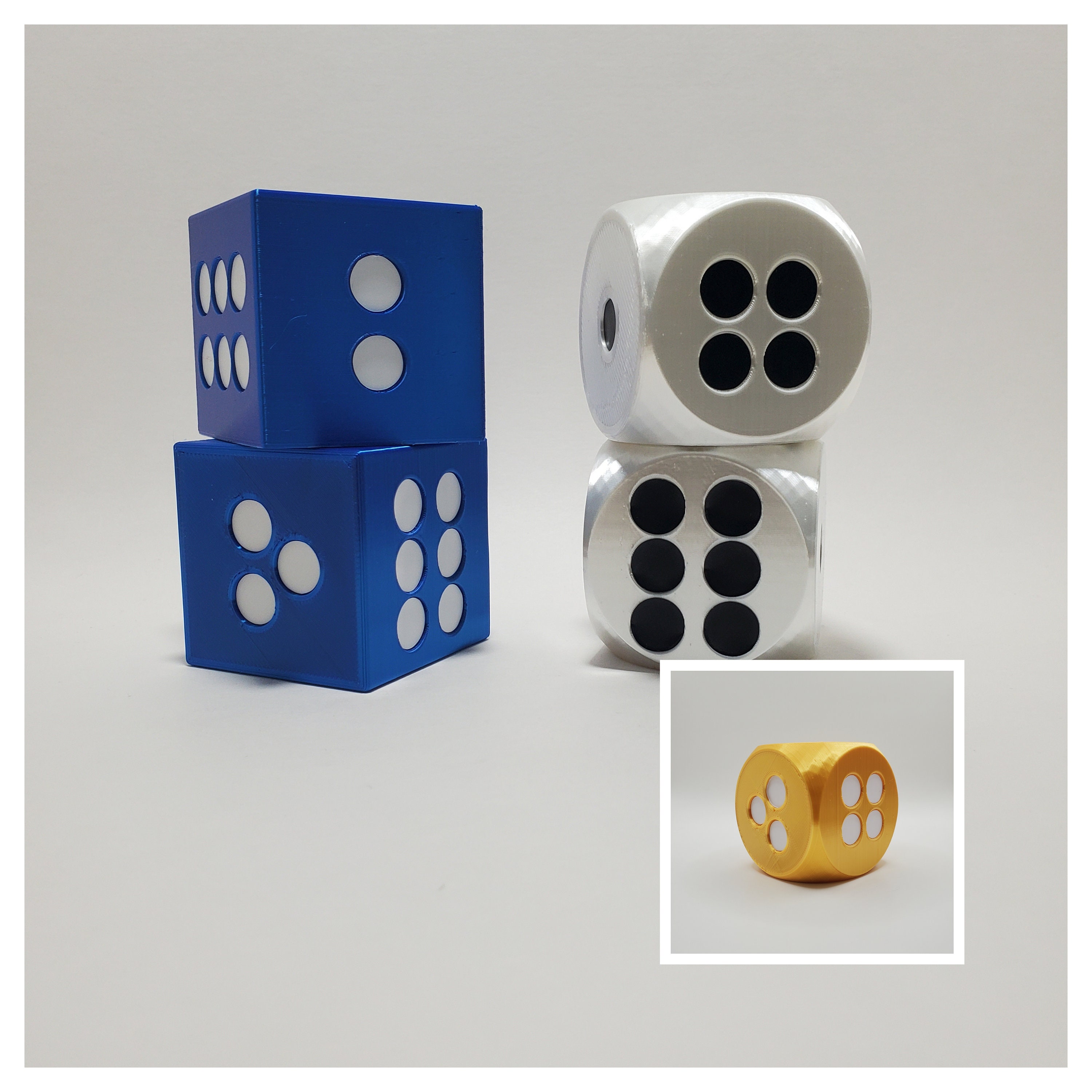 Blank Dice 19mm Acrylic White Rounded Corners 