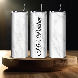 Personalized 20 oz Skinny Stainless Steel Insulated Tumbler, Bridal, Mother&#39;s Day, Travel mugs