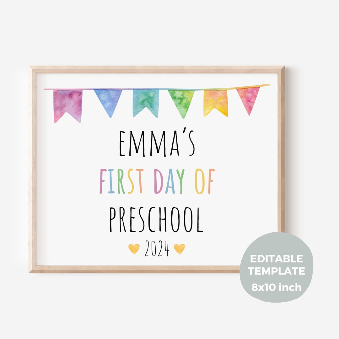 EDITABLE First and Last Day of School Sign, 8x10 Inch, Personalized 1st