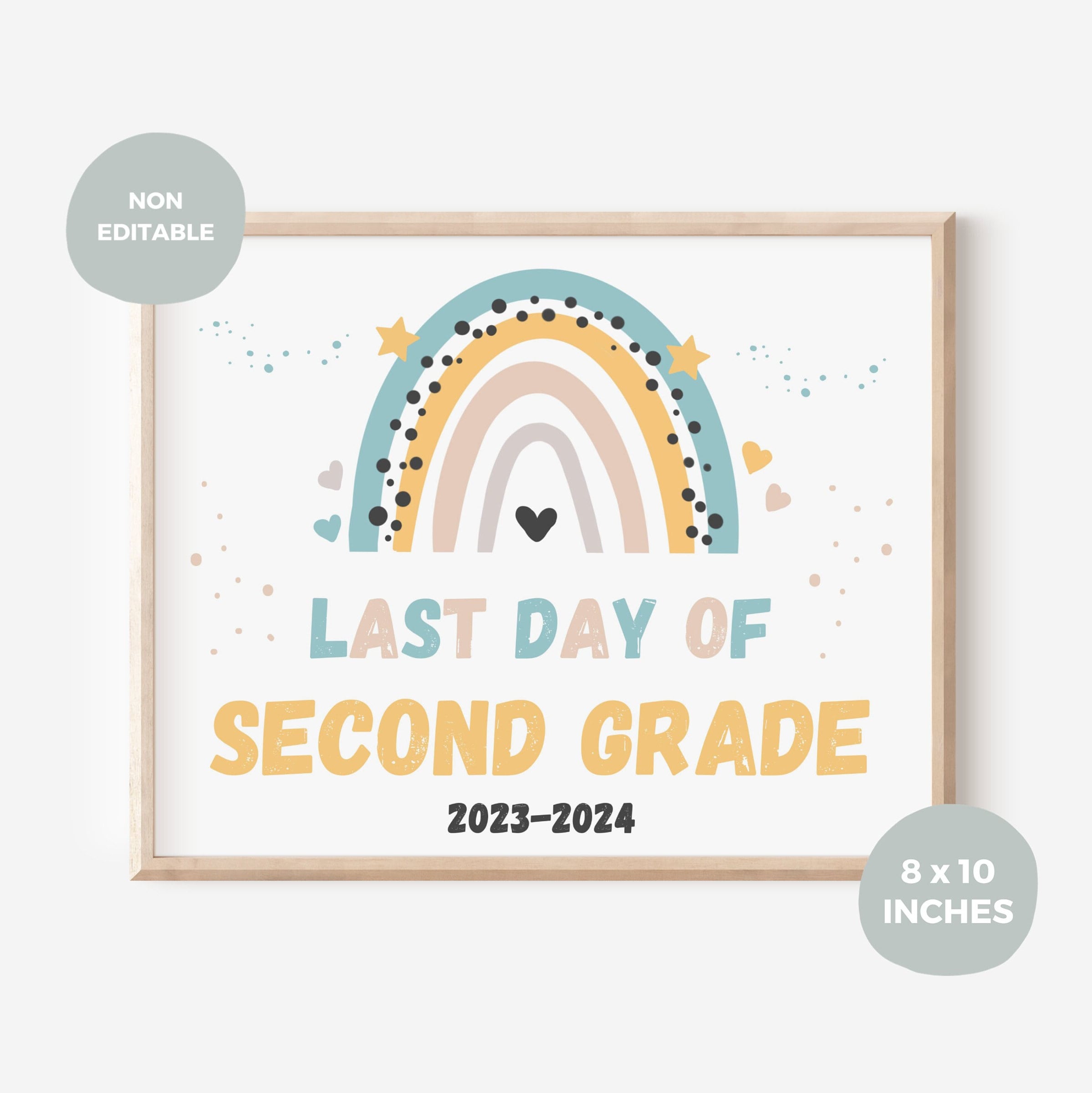 Last Day of Second Grade Printable Sign, Last Day of 2nd Grade Sign ...