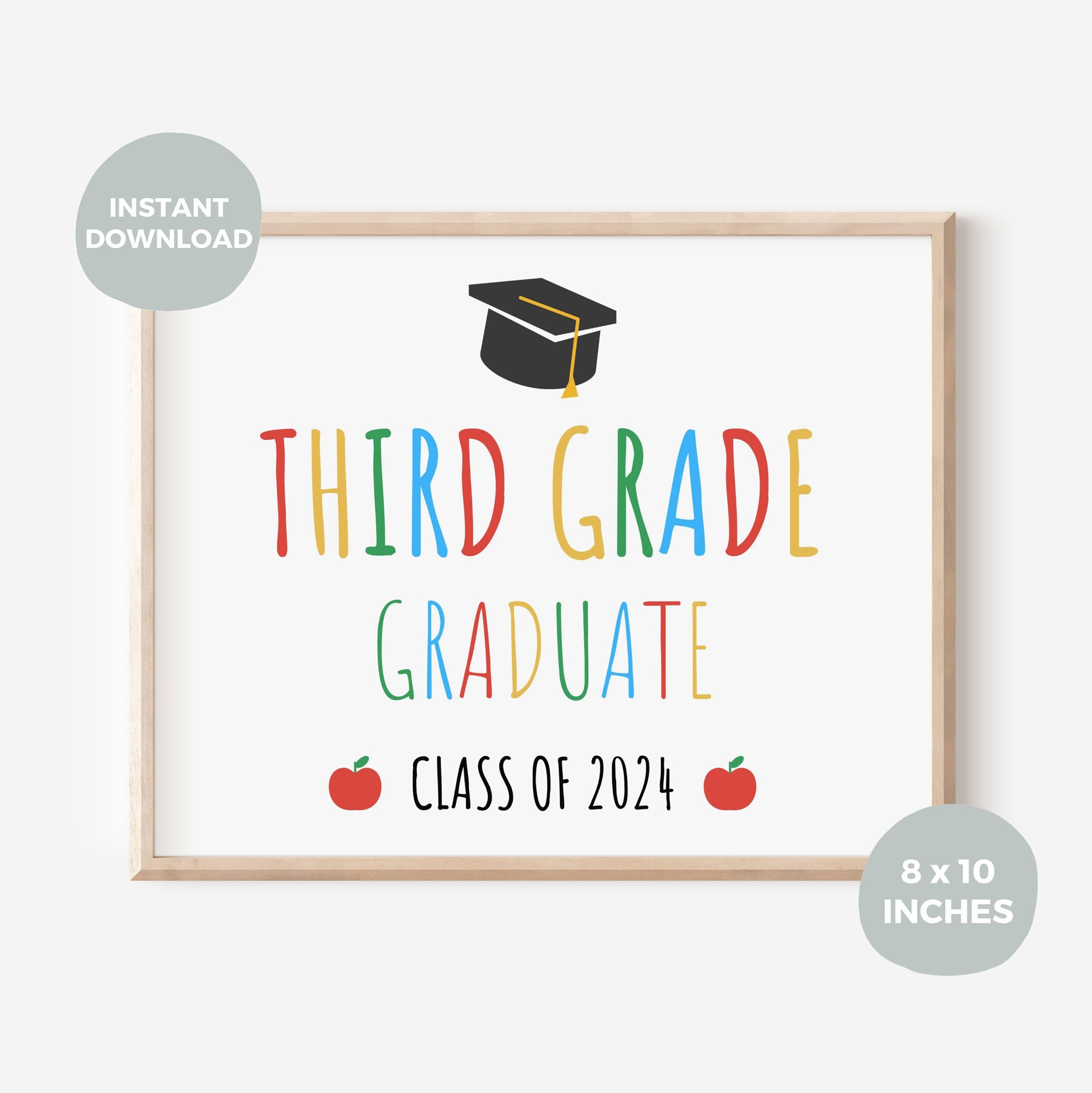 Last Day of Third Grade Printable Sign, Instant Download Photo Prop ...
