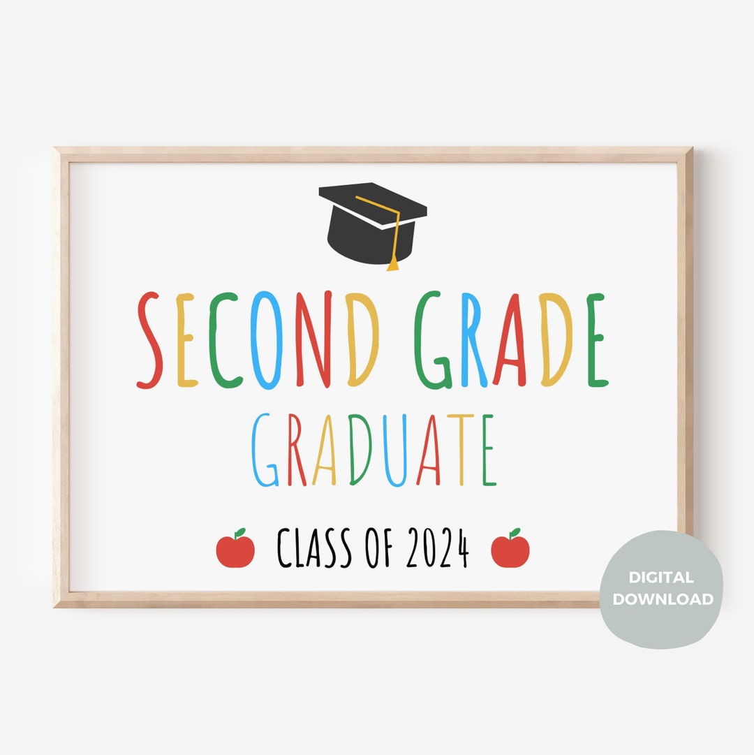 Last Day of Second Grade Printable Sign, Instant Download Photo Prop ...
