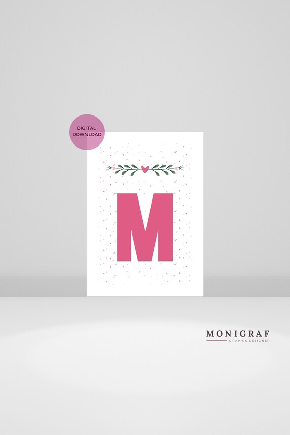 LETTER M Initial Printable Letter Letter Print Initials - Etsy