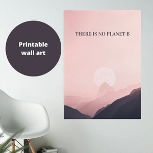 There is no Planet B/Save the earth/Printable wall art/home decor/Save the planet gift wall art/Nature/climate change/ Planet art print