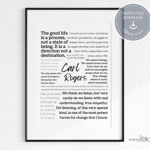 Carl Rogers quote,  Psychologist quote, Therapist office art decor, Counseling office print, Therapy wall art, Mental health, Psychoanalyst