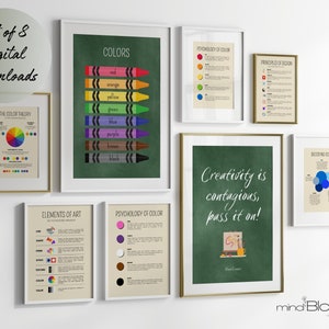 Art fundamentals, Educational posters, Art classroom prints, Creative techniques, Psychology of color, Principles of designs, Art elements