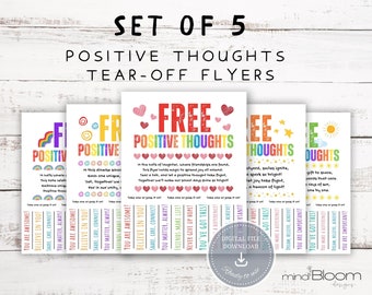 School counselor door sign, Positive thoughts tear off flyer, Therapy office decor, Classroom, social work, Psychologist, Daily affirmations