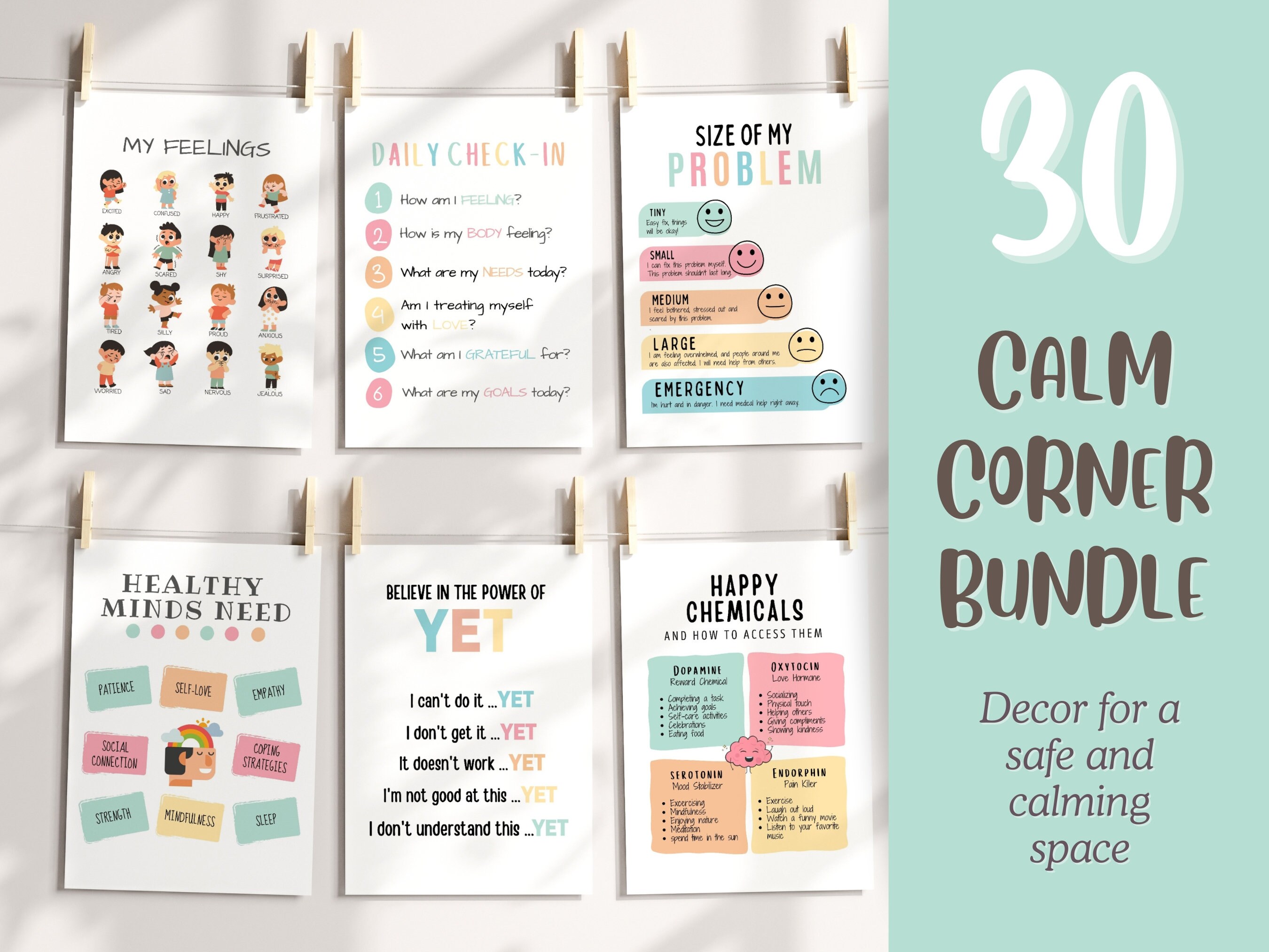 30 Calming Corner, Calm Down Printable, Classroom Decor Wall Art ...
