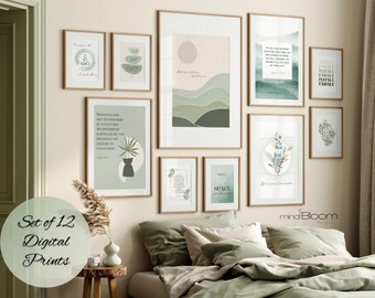 12 Therapeut kantoor kunst decor, Psycholoog print bundel, Counseling posters, Therapie kunst aan de muur, Geestelijke gezondheid, Psychologie citaat, Cadeauset
