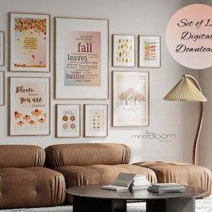 Herbst thematisches Therapeuten Büro Dekor, Saisonale Therapie Kunst, Ratgeber Sozialarbeit Poster, Herbst Vibes Kunstdrucke, Psychische Gesundheit, Geschenk Set