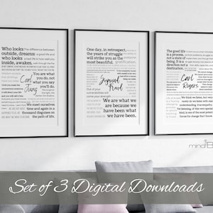 Carl Jung, Sigmund Freud, Carl Rogers, Psychologist quotes, Therapist office art decor, Therapy wall art, Counselling office art prints