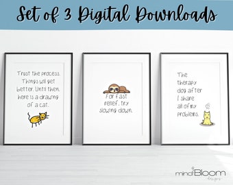 Funny Office Decor Set 8 PRINTABLES Funny Office - Etsy