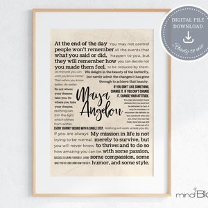Citations de Maya Angelou, bureau de psychologie, décor d'art de bureau de thérapeute, impression de bureau de conseil, affiche d'art de mur de thérapie, citations de santé mentale