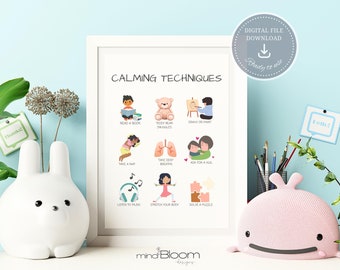 Calming corner poster, calming ideas, calm down corner, therapy office decor, emotional regulation, mindfulness, coping skills