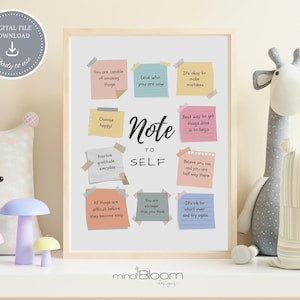 Notiz an Selbst, beruhigende Ecke, Selbstbestätigung, Therapie Büro Dekor, Selbstliebe, Selbstpflege Poster, Sei nett zu dir selbst, Achtsamkeit