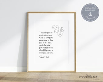 Cita del psicólogo, Sigmund Freud, decoración de la oficina de terapia, cartel de la oficina del consejero, psicología clínica, regalo profesional de salud mental