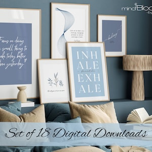18 Therapist office decor, Psychologist office wall decor, Counseling office poster, Therapy room wall art, Mental health prints, Gift set