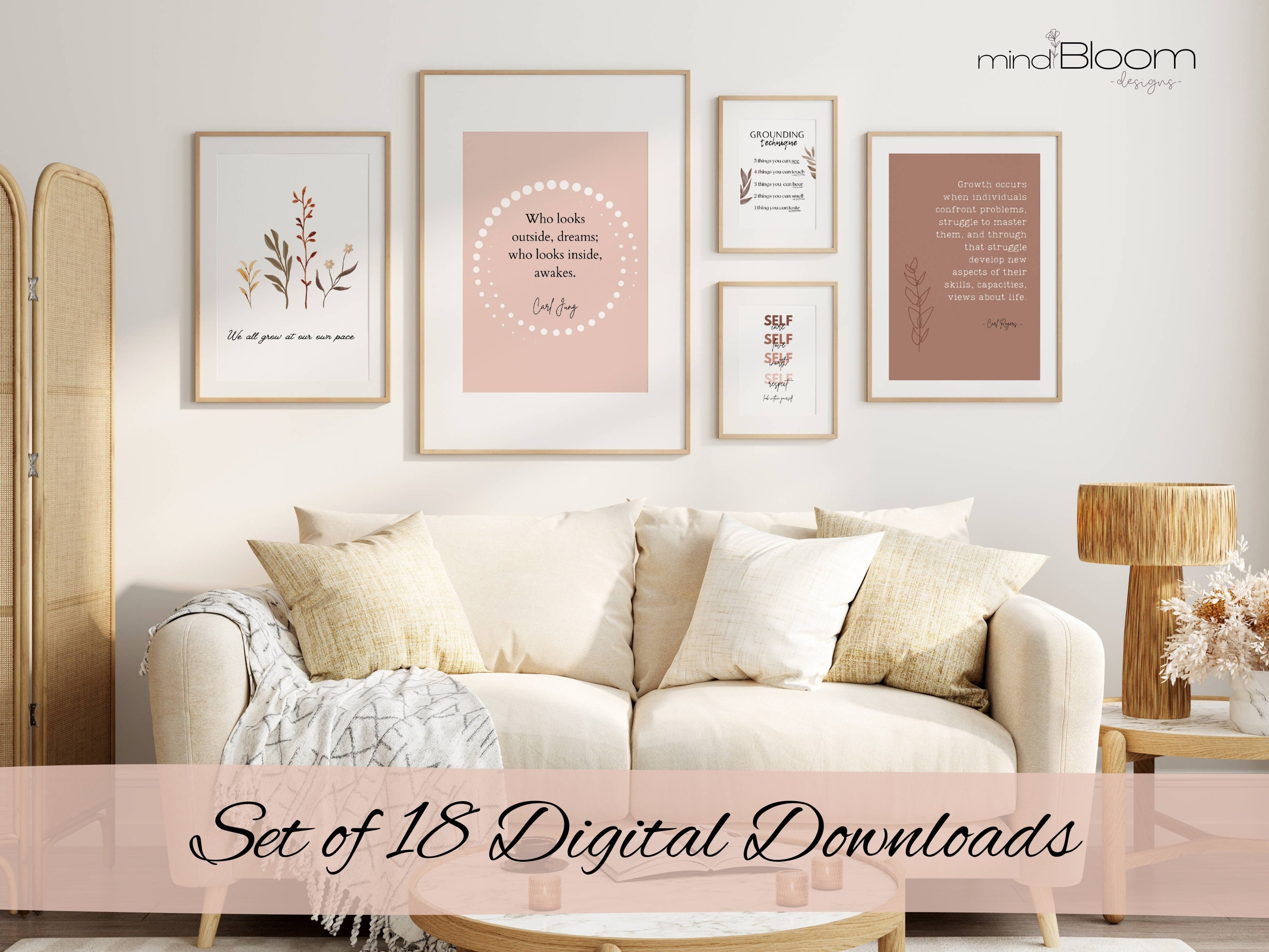18 Therapeut kantoor decor welkom kunst, Counseling kantoor posters, Therapeut kunst aan de muur, Geestelijke gezondheid prints, Psycholoog citaat, Cadeauset