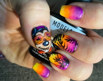 Tropical mouse press on nails