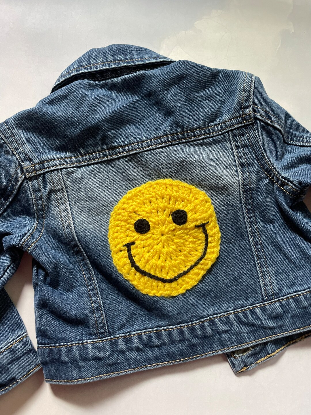 Baby Jean Jacket With Crochet, Baby Jacket, Trendy Jacket, Baby Jacket