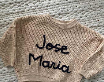 Personalized custom baby name Sweater, Embroidered name toddler sweater, size 2T sweater, name sweater baby unisex children’s sweater