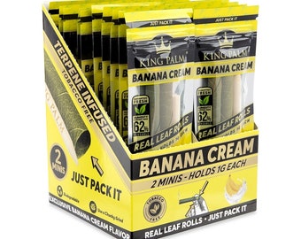 King Palm | Flavoured Leaf Rolls | Banana Cream | Tobacco Free | Quantity Options Available