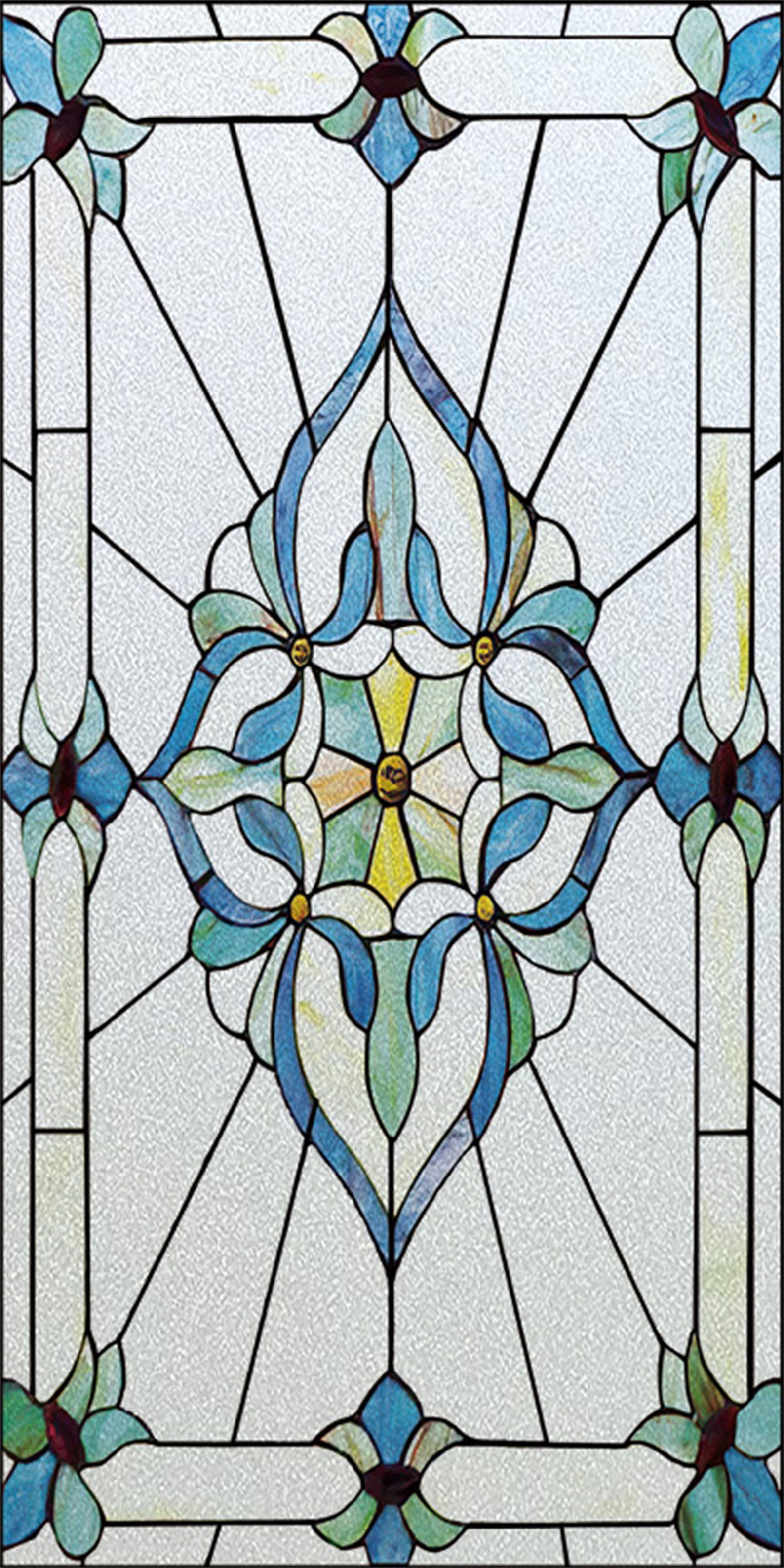 Window Film Privacy Classy Stained Glass Window Cover Static Etsy