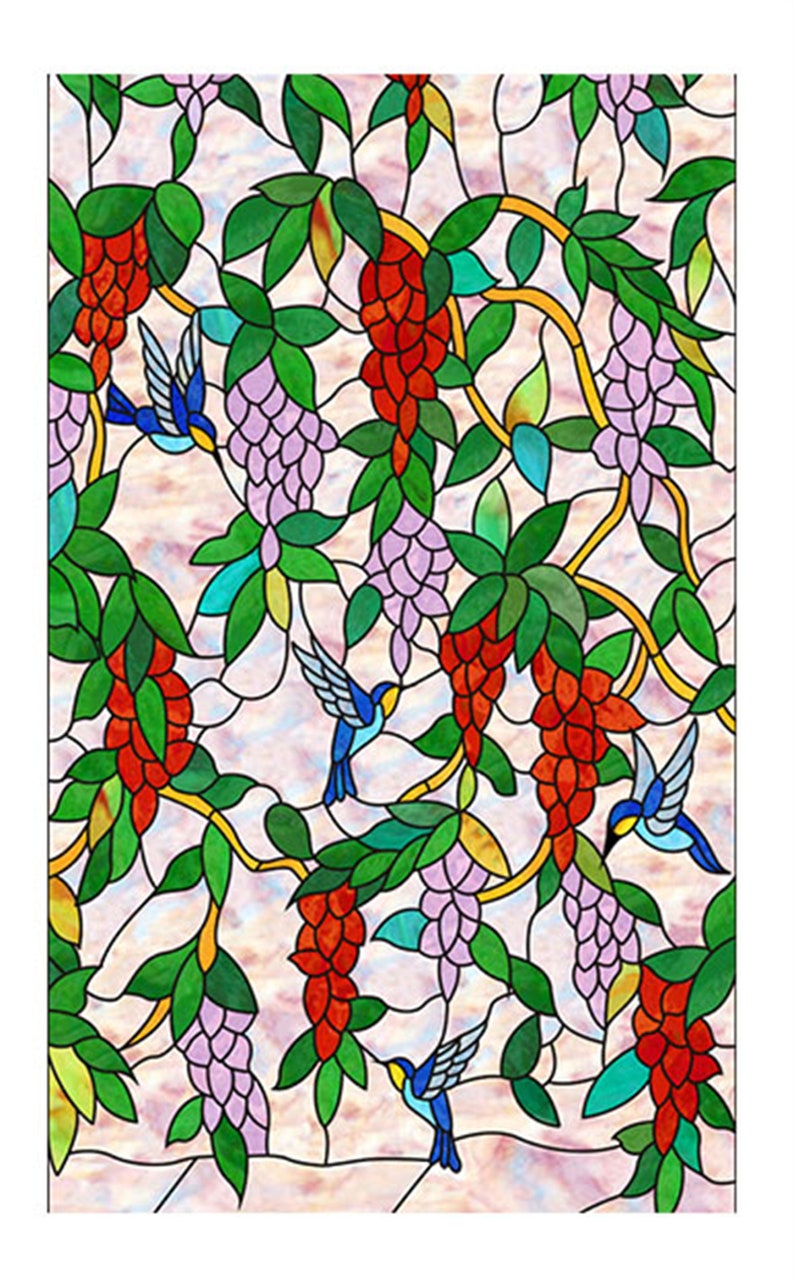 Stained Glass Window Filmdecorative Privacy Film Static Cling Etsy