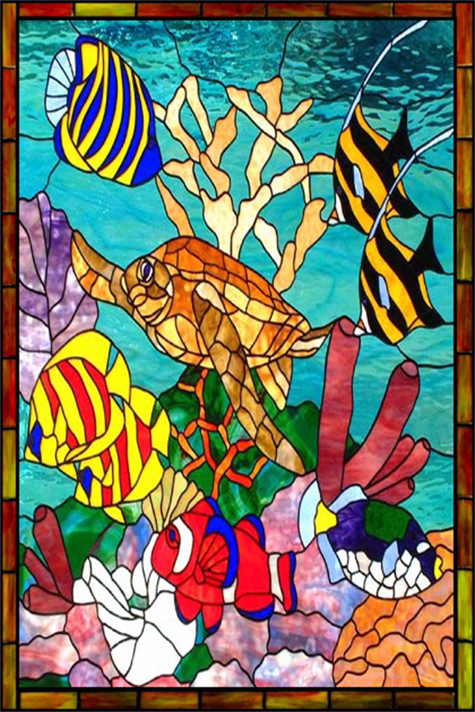 Custom Window Film Stained Glass Animal Color Printing Picture Etsy