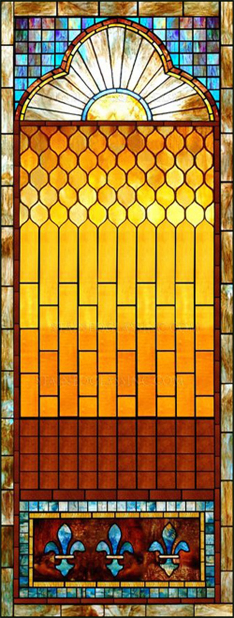 Custom Size Stained Glass Window Film Frosted Privacy Window Etsy