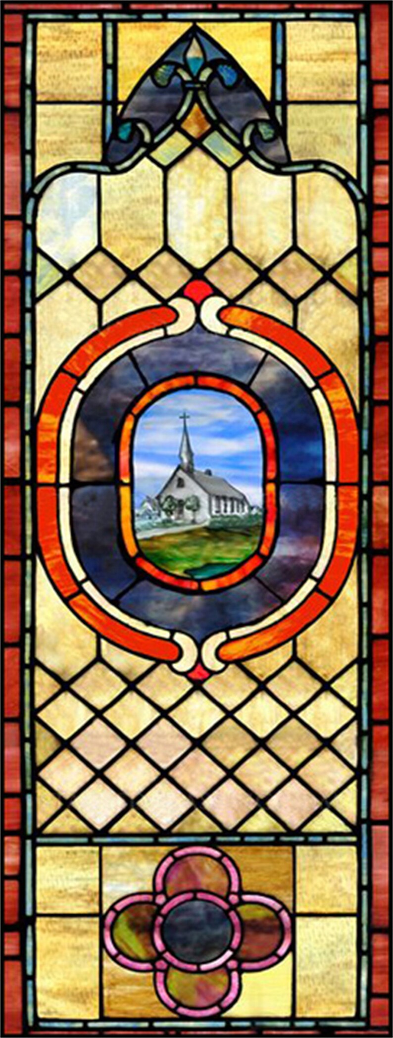 Custom Size Stained Glass Window Film Frosted Privacy Window Etsy