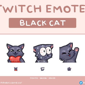 Black Cat Emote Set For Twitch | Discord