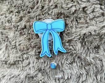 Blue Bow Badge Reel
