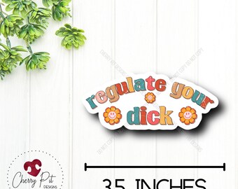 Regulate Your Dick Vinyl Sticker, Pro Choice, Women’s Rights Decal, MacBook Laptop Sticker, Pro Roe, Gift for Her