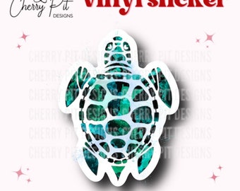 Sea Turtle Sticker, Watercolor Art, Gift for Turtle Lover, Watercolor Turtle Decal, Laptop Sticker, Tumbler Decal, Ocean Life, Beach Lover