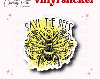 Save the Bees Vinyl Sticker, Bee Decal, Bee Sticker, Macbook Decal, Save the Honeybees, Gift for Beekeeper