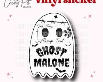 Sticker vinyle Funny Ghost Malone, Sticker Postie, fan de Post Malone, autocollant Punny, sticker effrayant, sticker musique, cadeau pour fan de Post Malone