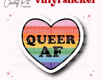 Pride Heart Queer Love Vinyl Sticker Decal, Laptop, LGBTQ Gift
