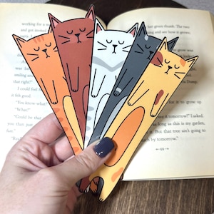 Funny Cat Bookmarks, Feline Page Marker, Laminated Bookmark, Book Placeholder, Tabby Cat, Ginger, Gift for Book Lover, Gift for Cat Lover