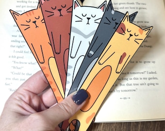 Marque-pages drôles de chat, marqueur de page félin, signet laminé, espace réservé au livre, chat tigré, gingembre, cadeau pour les amoureux des livres, cadeau pour les amoureux des chats