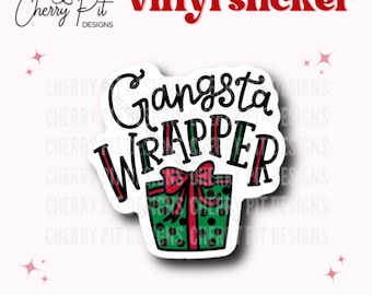 Sticker vinyle adhésif gangsta, expert en emballage cadeau, sticker emballage gangster, idée cadeau amusante