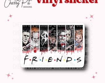 Horror Men Vinyl Sticker, Horror Friends Sticker, Gift for Friends Lover, Horror Fan Gift, Freddy Krueger, Jason Vorhees, Michael Myers, It